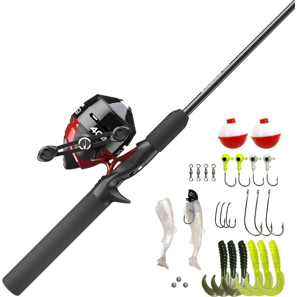 Spincast Reel - 5'6 Two-Piece Fiberglass Spincast Rod Combo