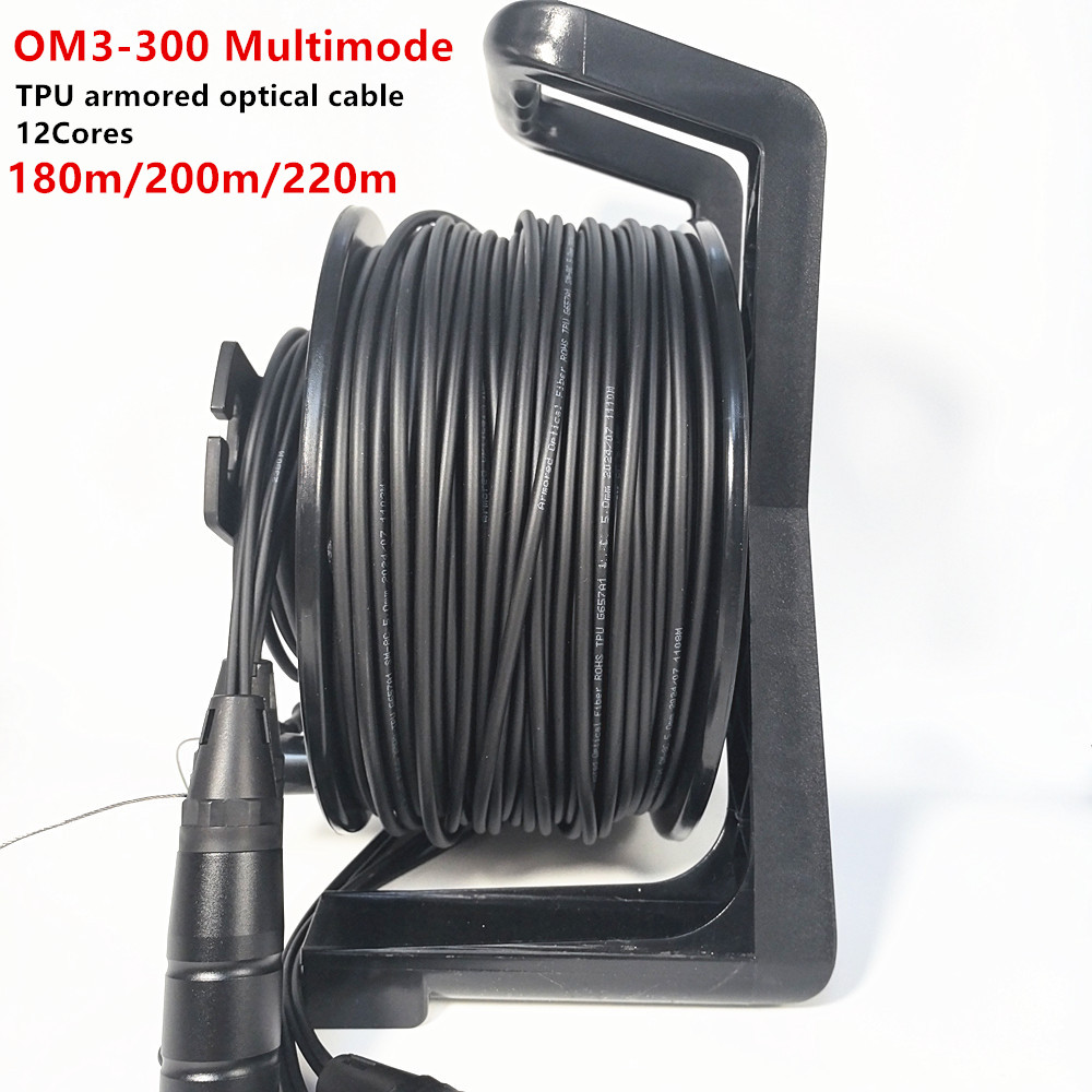 Reel Cover - OM3 Multimode,12Cores,TPU Armored Fiber Optic Cable,Outdoor