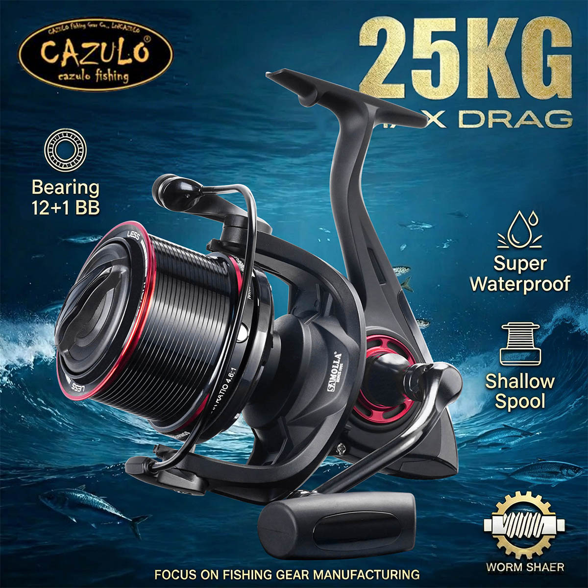 CAZULO Long Cast Spinning Reel - Reel Drag Knob recension och pris