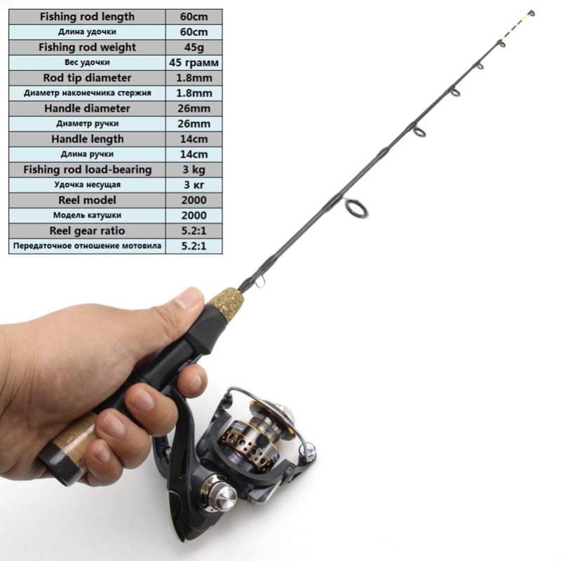 60cm 2 Tips Rod Reel Combos Wi - Ice Fishing Reel recension och pris